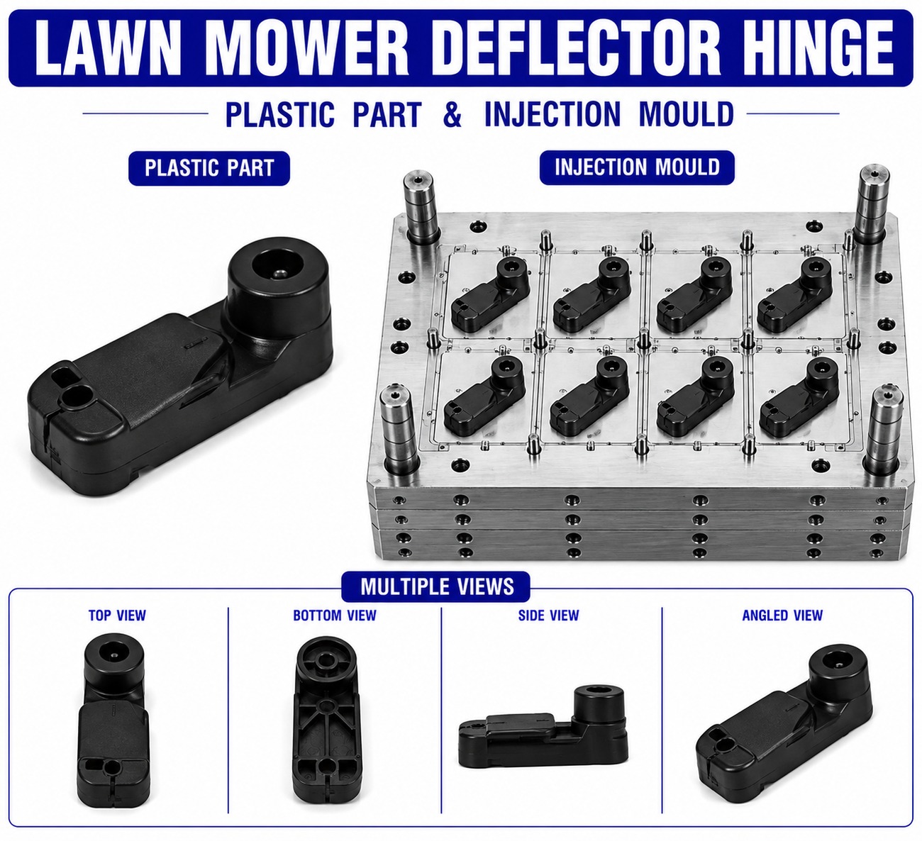 Lawn Mower Plastic Deflector Hinge Mould and Moulding Services